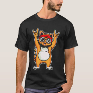Retro Rock-Musik der süßen Katze T-Shirt