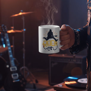 Retro Rock On Musiker Silhouette Inspirierend  Kaffeetasse