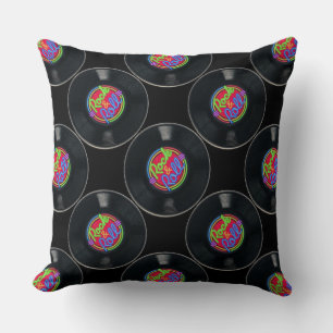 Retro Rock & Roll Vinyl Throw Kissen