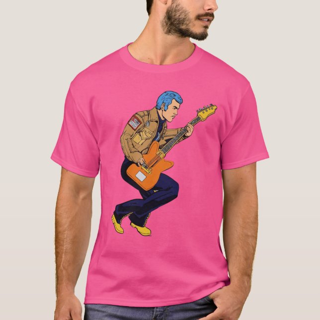 Retro Rock T - Shirt Gitarrist Design Shirt (Vorderseite)