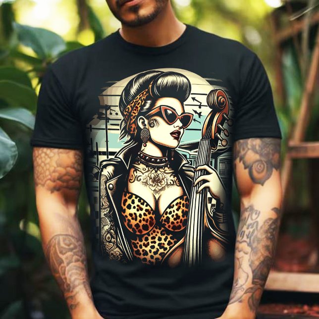 Retro Rockabilly Girl T-Shirt (Von Creator hochgeladen)