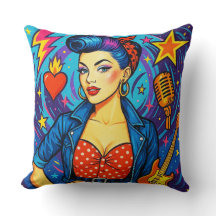 Retro-Rockabilly-Kissenbezugs-Kissen