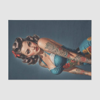Retro Rockabilly Pinup Seidenpapier