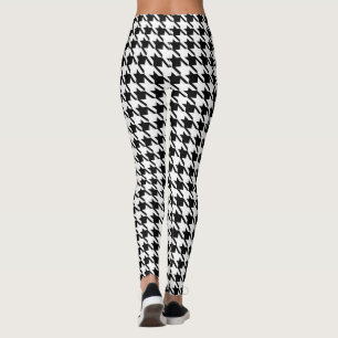 Retro Rockabilly Schwarz Houndstooth Leggings