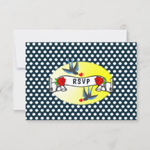 Retro Rockabilly Wedding RSVP der 50er Jahre Karte