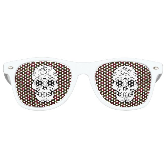 Retro Rockabilly-Zucker-Schädel-Sonnenbrille Sonnenbrille (Vorderseite)