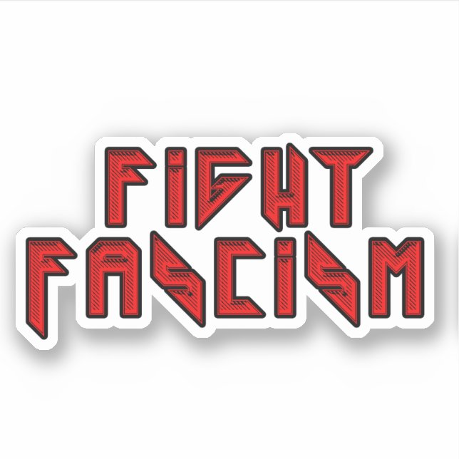 Retro Rocker - Faschismus bekämpfen Aufkleber (Vorderseite)