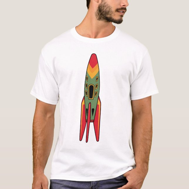 Retro Rocket - Farbe T-Shirt (Vorderseite)