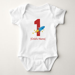 Retro Rocket-Geburtstag - Personalizable Baby Strampler