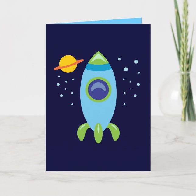 Retro Rocket Karte (Vorderseite)