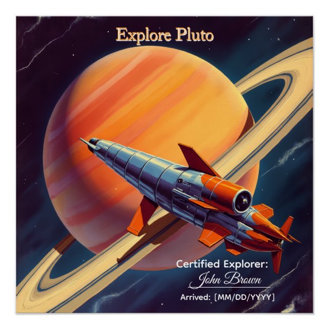 Retro Rocket Launch Poster - Vintage Space Age  (Vorderseite)