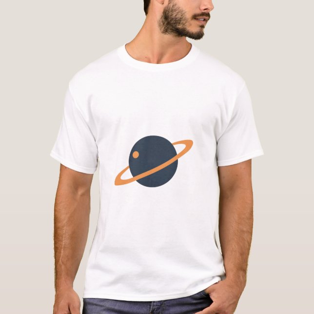 Retro Rocket Ship Orbiting Dark Planet - Outer Spa T-Shirt (Vorderseite)