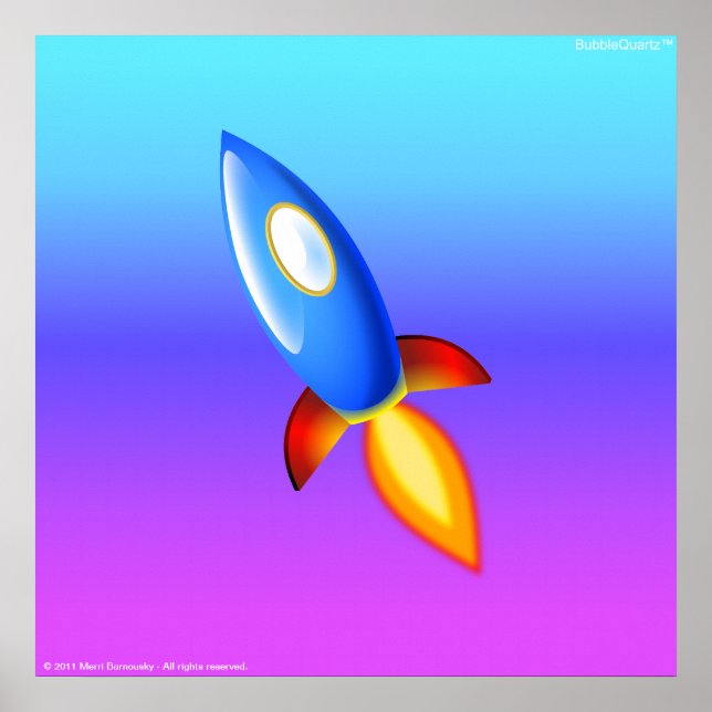 Retro-Rocketship-Poster Poster (Vorne)