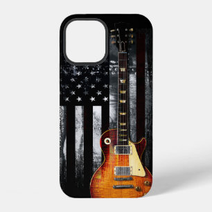 Retro Rock'n'Roll American Flag Guitar iPhone 12 Hülle