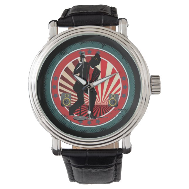 Retro Rock'n'Roll Music Watch Armbanduhr (Vorderseite)