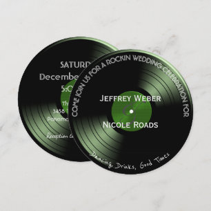 Retro Rock'n'Roll Vinyl Record Einladung zur Hochz