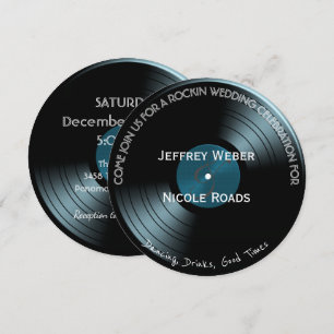 Retro Rock'n'Roll Vinyl Record Hochzeit Einladung
