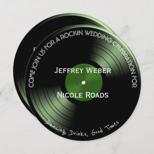 Retro Rock'n'Roll Vinyl Record Hochzeit Einladung