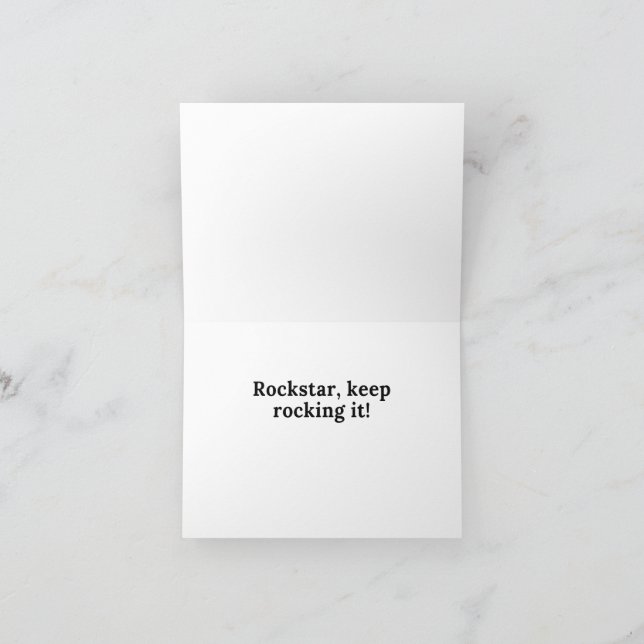 Retro Rockstar Mitarbeiter Danke Karte (Innenseite)