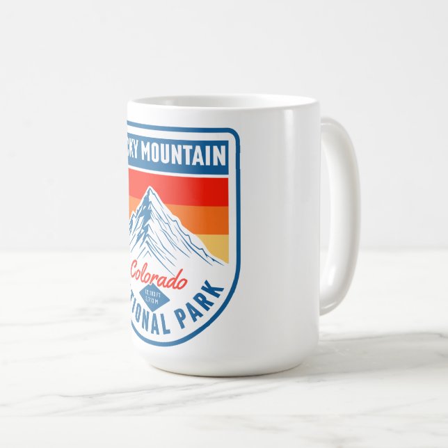 Retro Rocky Mountain National Park Colorado hiking Kaffeetasse (VorderseiteRechts)