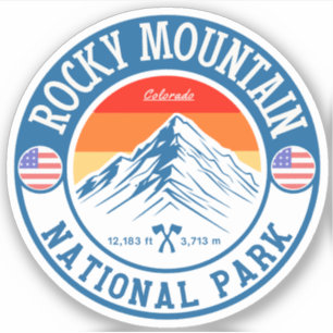 Retro Rocky Mountain National Park Colorado Wander Aufkleber