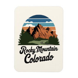Retro Rocky Mountain Nationalpark Magnet