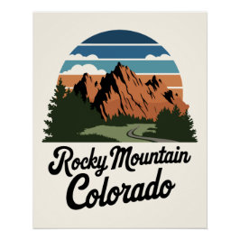Retro Rocky Mountain Nationalpark Poster