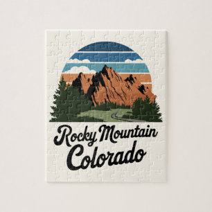 Retro Rocky Mountain Nationalpark Puzzle