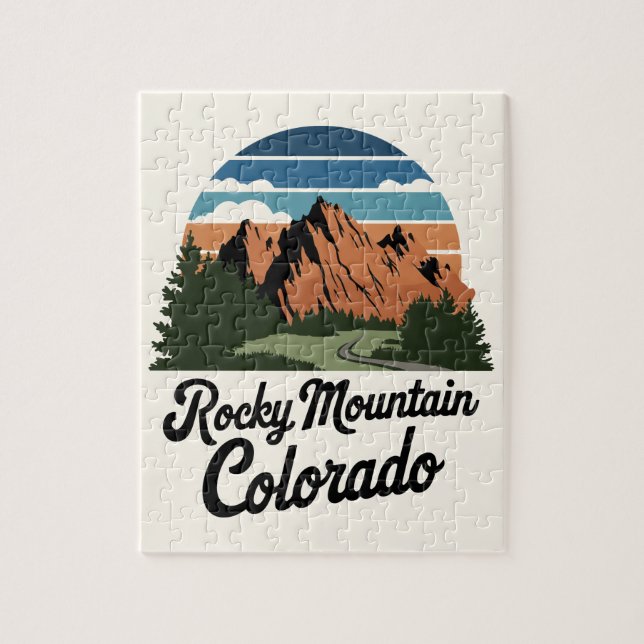 Retro Rocky Mountain Nationalpark Puzzle (Vertikal)