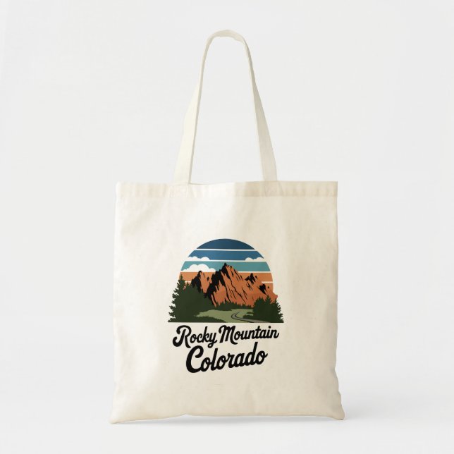 Retro Rocky Mountain Nationalpark Tragetasche (Vorne)