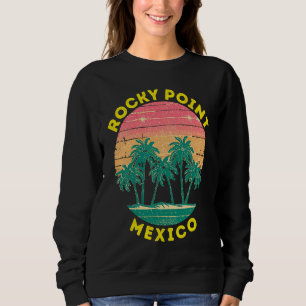 Retro Rocky Point Urlaubs-Souvenir Palme Sweatshirt
