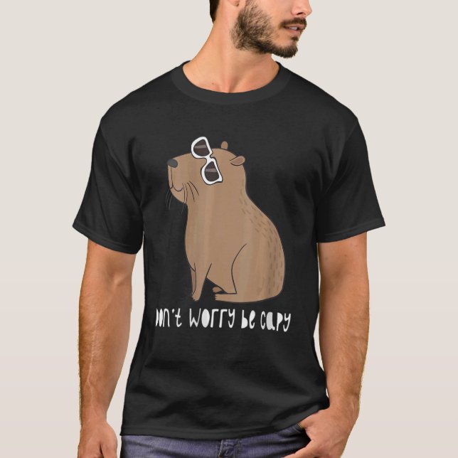 Retro Rodent Capybara machen Sie sich keine Sorgen T-Shirt (Vorderseite)