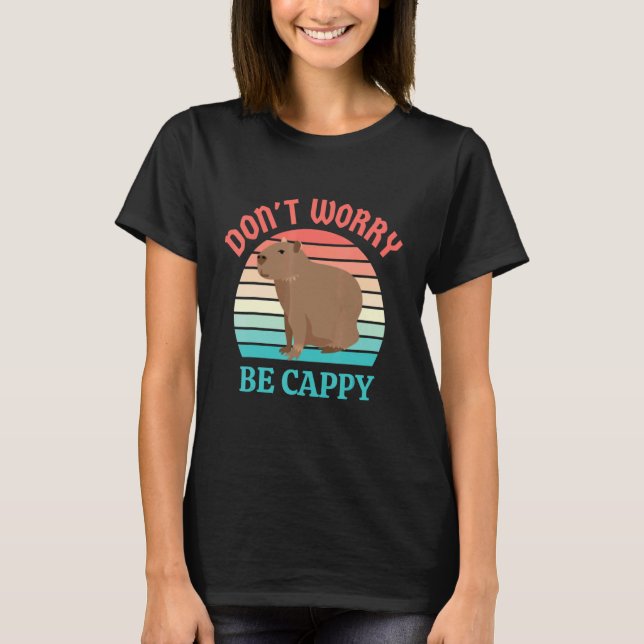 Retro Rodent Capybara machen Sie sich keine Sorgen T-Shirt (Vorderseite)