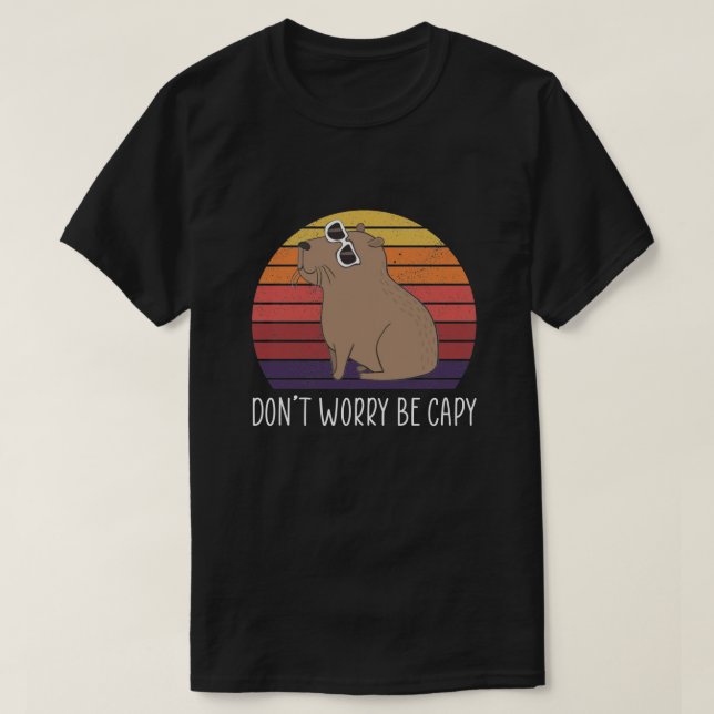 Retro Rodent Funny Capybara machen Sie sich keine  T-Shirt (Design vorne)