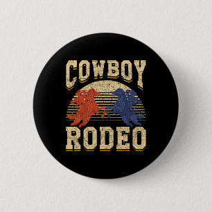Retro Rodeo Texas Western Reitstrecke Button