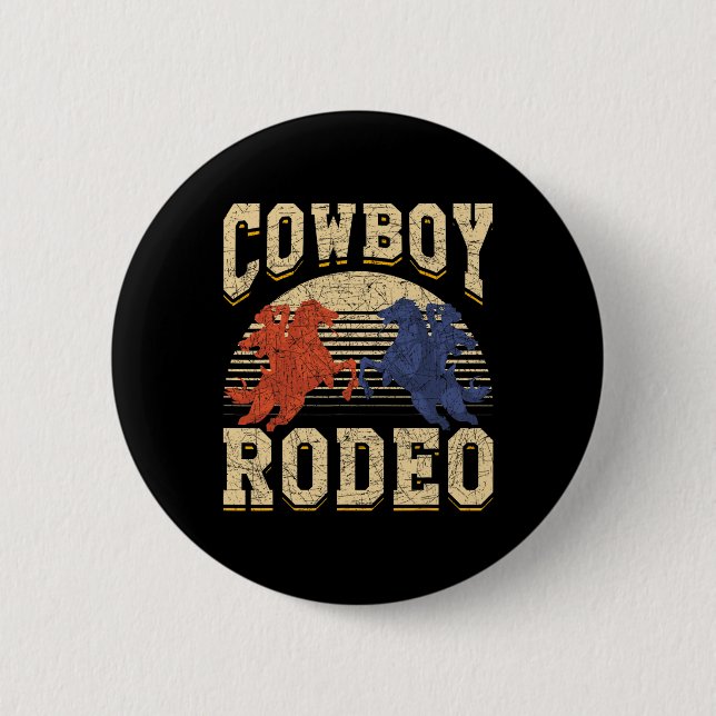 Retro Rodeo Texas Western Reitstrecke Button (Vorderseite)