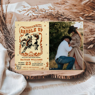 Retro Rodeo Western Cowboy Baby Dusche Foto Einladung