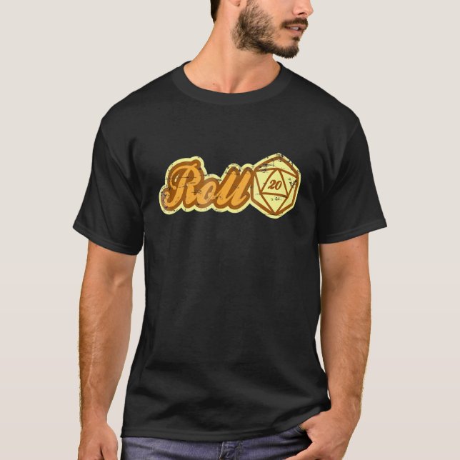 Retro Roll 20 Rpg Gamer T-Shirt (Vorderseite)