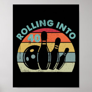 Retro Rollen In 40 Vintage Bowling Kegelspieler 40 Poster