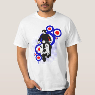 Retro-Roller auf Mod-Ziel-Kunst T-Shirt