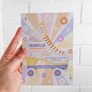 Retro Roller Disco Geburtstagsparty Einladung