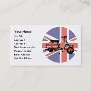 Retro-Roller mit verwittertem Union Jack-Design Visitenkarte