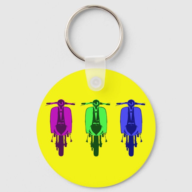 Retro Roller Pop-Art-Version Schlüsselanhänger (Vorderseite)