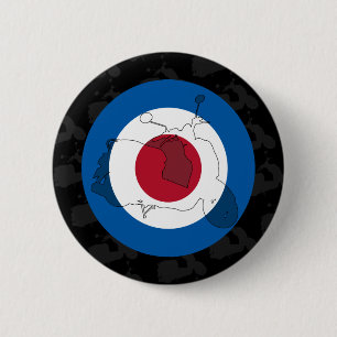 Retro Roller-Silhouette-Abzeichen Button