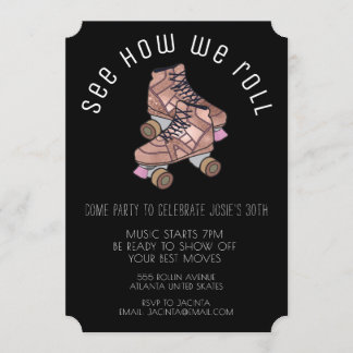Retro Roller Skate Geburtstagsparty Einladung