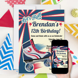 Retro-Roller-Skate-Party Einladung