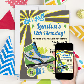 Retro-Roller-Skate-Party Einladung