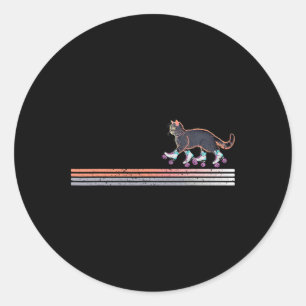 Retro Roller Skaten Cats der Kamala Harris for r Runder Aufkleber