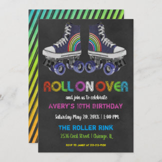 Retro-Roller-Skaten-Party Einladung