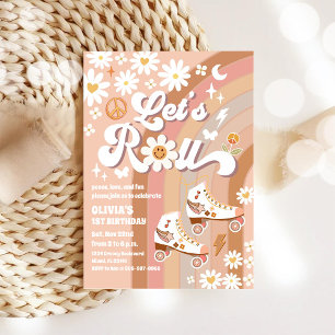 Retro-Roller-Skating-Geburtstagseinladung Einladung